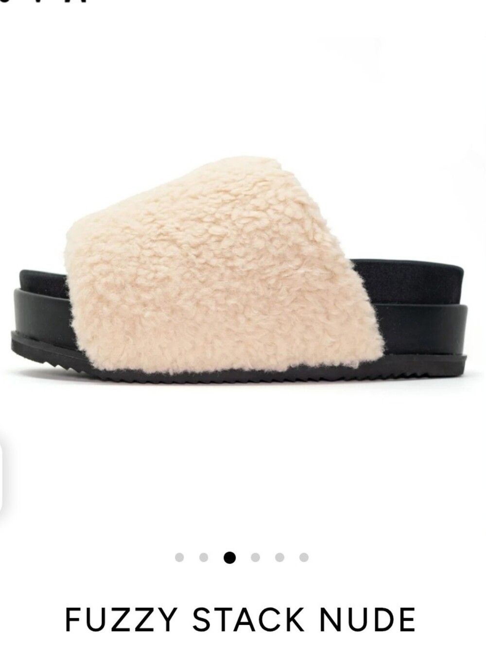 Roam Fuzzy Stack Nude Slides Size 7